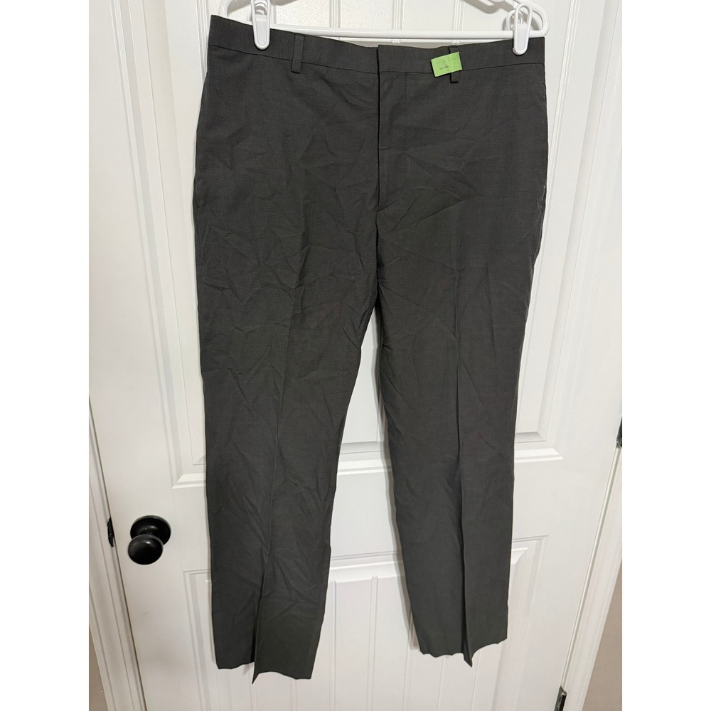 Banana Republic Dress Pants Mens 33x32 Gray Flat Front Straight Leg EUC
